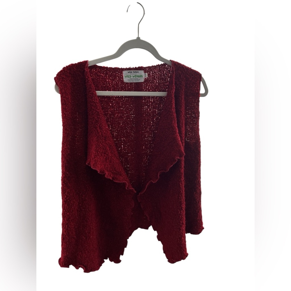 Wild Woman Red Textured Sleeveless Vest